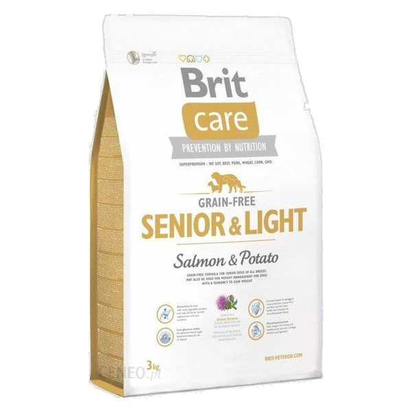 Brit Care Grain-free Senior & Light Łosoś i Ziemniaki – opakowanie karmy
