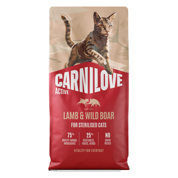 Carnilove Lamb & Wild Boar Sterilised – 2. miejsce w rankingu suchych karm dla kota po sterylizacji
