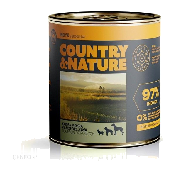 Country&Nature Indyk z Brokułami – 8. miejsce w rankingu mokrych karm hipoalergicznych dla psa dorosłego