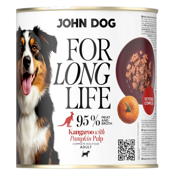 John Dog Kangur z miąższem dyni – 3. miejsce w rankingu mokrych karm hipoalergicznych dla psa dorosłego
