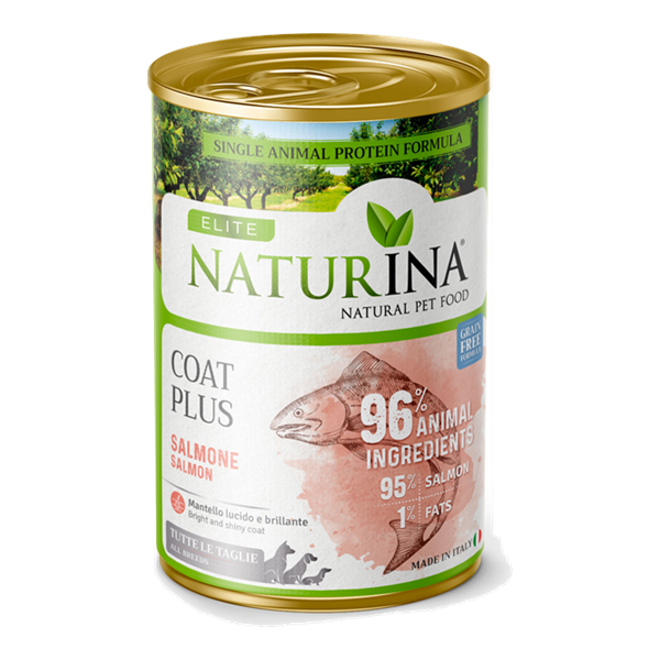 Naturina Elite Coat Plus Łosoś – 10. miejsce w rankingu mokrych karm hipoalergicznych dla psa dorosłego